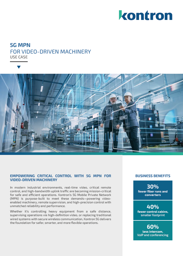 5G MPN for Video-Driven Machinery